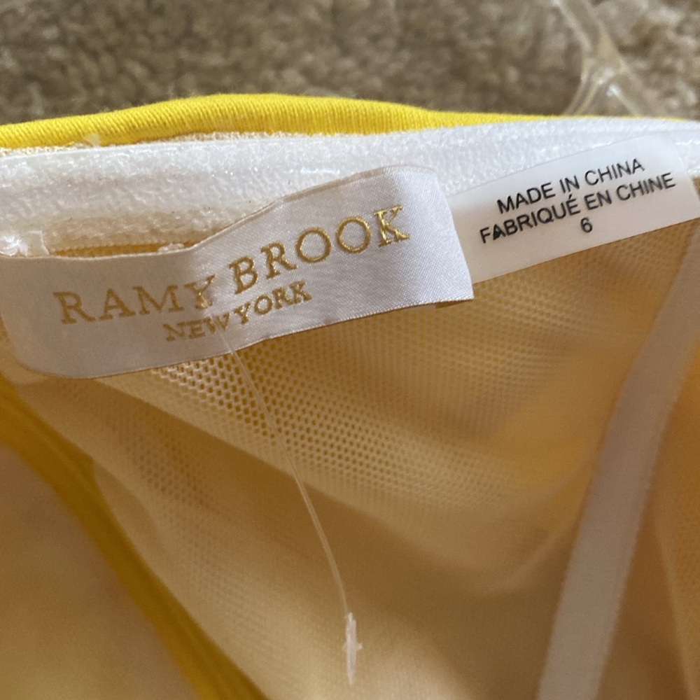 Ramy  Brook strapless yellow Vivian jumpsuit size 6 - Picture 9 of 12